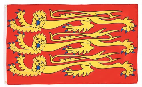 AZ FLAG Flagge Richard Cœur de Lion 150x90 cm Polyester 100D 2 Ösen | Für innen und außen König von England dekorative Flagge doppelte Nähte und verstärkte Kanten mit Metallösen 100D Polyester
