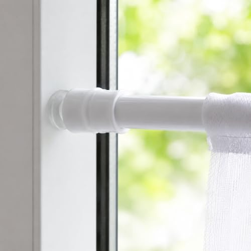 DecoHomeTextil Klemmstange für Gardinen, ausziehbar, Weiß 40-60 cm