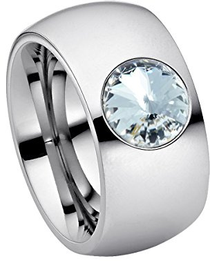Heideman Ring Coma Damen Edelstahl mit Rivoli-Kristall poliert | Coma Ring Gold, Edelstahl, mit funkelndem Rivoli-Kristall poliert, Damen, nickelfrei, Geschenk