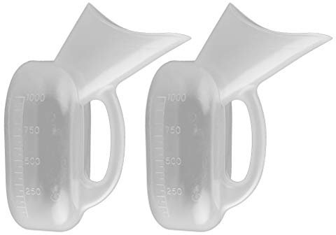 Milisten 2pcs Female Urinal Urine Bottle Women Urinal Pot Device for Hospital Home Camping Car Travel 1000ml