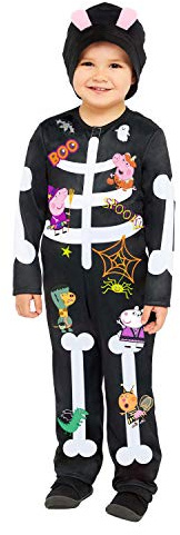 Amscan Barn Greta Gris Skelett Halloween Maskeraddräkt