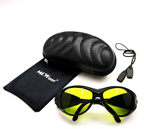 MCWlaser Gafas protectoras de seguridad láser Gafas 190-440 y 780-900nm, 900-1100nm, 10600nm Típico para 355nm 405nm 808nm 810nm 980nm 1064nm 1085nm 10600nm Tipo de absorción EP-17 Estilo 2