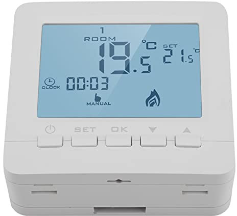 Parti per elettrodomestici Raguso Display LCD Intelligente Termostato di Riscaldamento, Termostato Intelligente LCD Termostato per Le Vacanze per la casa