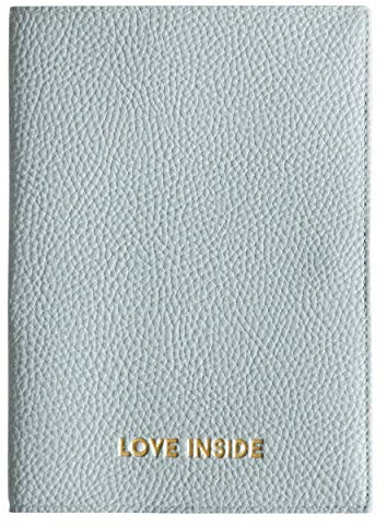 MUTTERPASSHÜLLE mit Prägung LOVE INSIDE in gold veredelt, Mutter-Kind Pass, Organzier, Ultraschallheft NESSIS MANUFACTUR (Hellblau)