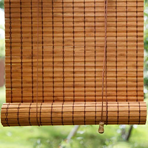 Rideau en Bambou,Naturel Store Enrouleur,90% Taux D'ombrage,Rideau Occultant,Rideau Vénitien ?Imperméable Respirant,Stores À Rouleaux Romains Intérieur/Extérieur Personnalisable (100x140cm/39x55in)
