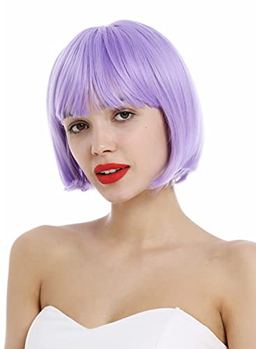 WIG ME UP - VK-4-HTY55C Peluca para mujeres corta bob clásico flequillo recto liso color violeta