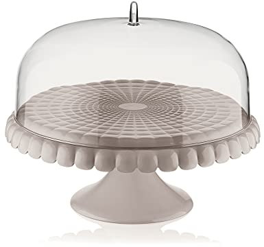 Guzzini - Tiffany, Alzata Torte con Campana - Grigio Tortora, Ø 36 x h28 cm - 199400158