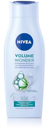 NIVEA Volume Wonder Kräftigendes Shampoo, Volumen Shampoo mit Kollagen und natürlichem Bambus-Extrakt, silikonfreies Haarshampoo für sichtbares Volumen und strahlenden Glanz (400 ml)