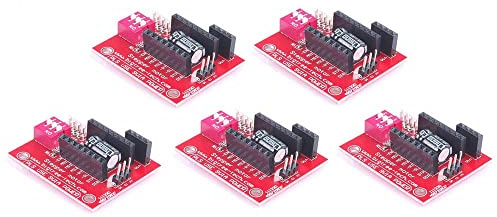 Fasizi 5x 3D-Drucker-Schrittmotor-Treiber-Erweiterungsschild für A4988/DRV8825, Rot, Controller, 5V, ohne Display, IN0415