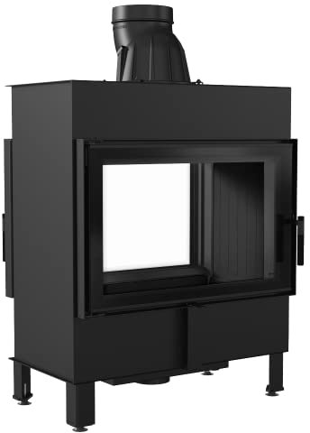 KRATKI Lucy Holzkamineinsatz Luft mit Tunneleinlass BImSchV 2 konform Stahl Thermotec Auskleidung Glasscheibe linksseitig 14 kw 128x80,4 cm Thermischer Wirkungsgrad 81