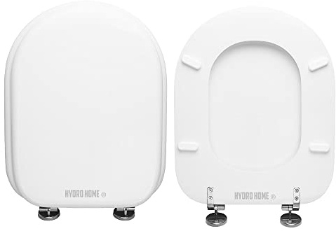 HYDRO HOME WC-Sitz, Toilettensitz kompatibel mit Meter Flaminia, WC-Sitz aus Holz, beschichtet mit 2 mm Harz, WC-Board mit Scharnieren zur Befestigung von Bass Made in Italy