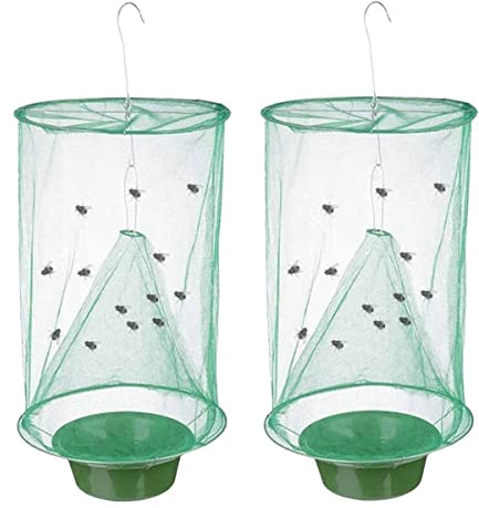 Hängender Ranch Fliegenfalle Wiederverwendbarer Fliegenfänger Insektenfänger Faltbare Insektenfalle Fliegenfängerkäfig Anti Moskito Fly Trap für Innen Außen Familienfarmen Park Restaurants