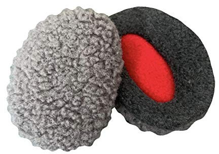 Nounex21 - Premium Ohrenwärmer 1 Paar, Ohrenschützer aus Lammfell-Imitat (Grau, M)