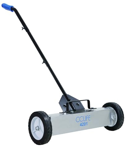 CCLIFE Magnetbesen 45CM Magnetbesen Stark Maximalen 15 KG Ausziehbarem Griff Magnetischer Kehrmaschine mit Rollen