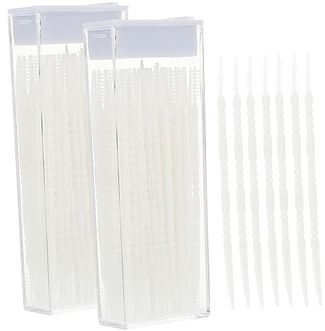 FRCOLOR Scovolini Interdentali per Denti 120 Pezzi in 2 Scatole, Pulizia Materiale in Polipropilene e Silicone, Pratici e Portatili per Uso Domestico