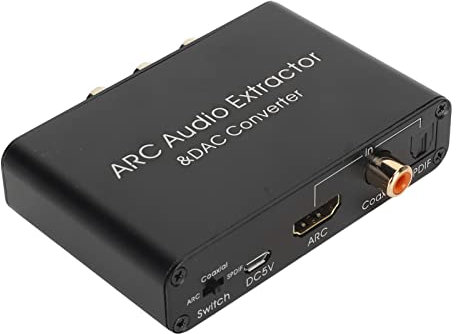 Estrattore audio HDMI, Estrattore audio ARC con uscita HD, Estrattore audio ARC 192KHz Convertitore audio digitale-analogico Convertitore D A C per TV Home Cinema