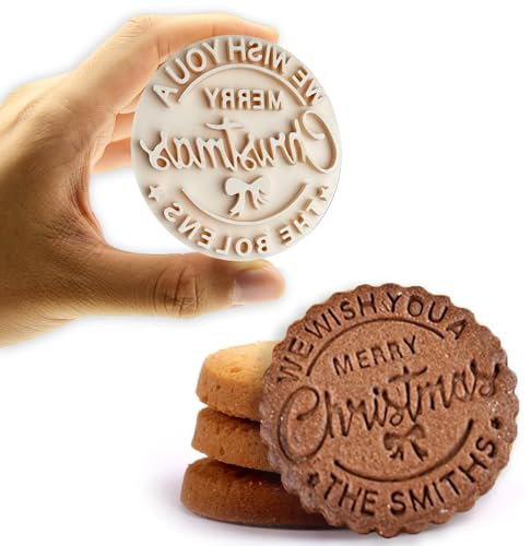 Sellos personalizados para galletas familiares personalizables, apellido, 3D, sellos de galletas de Navidad para glaseado de fondant, decoración de pasteles, melaza, cupcakes, gran regalo para hornear