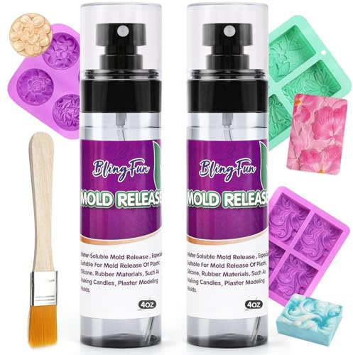 Blingfun Candle formseparationsspray för ljustillverkning och epoxiharts, snabbtorkande silikonoljeseparation, icke-självhäftande professionellt formseparerande medel