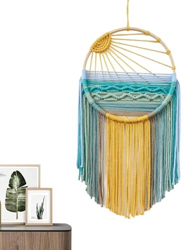 Dilireba Sunrise Macramè da Appendere Alla Parete, Acchiappasogni, Arazzo in Tessuto Stile Alba e Tramonto da Appendere Alla Parete, per Ufficio, Camera da Letto, Appartamento, Soggiorno, Cameretta