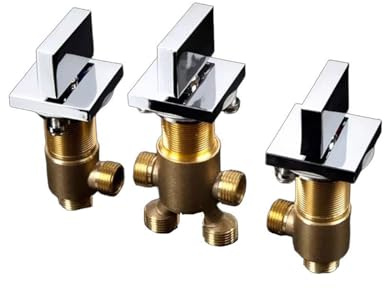 3 Pcs Diviser Robinet De Baignoire En Laiton,Robinets De Bain aves Cartouches céramique,Mitigeur Salle Bain Pour Cabine Ou Hammam(Poignée horizontale)