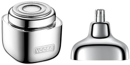 yoose 2 in 1 Tagliapeli Naso e Rasoio Elettrico - in Lega, Testine Intercambiabili, Ricaricabile USB-C, Impermeabile IPX7, Depilatore Viso Donna e Uomo, per Casa, Viaggio e Auto