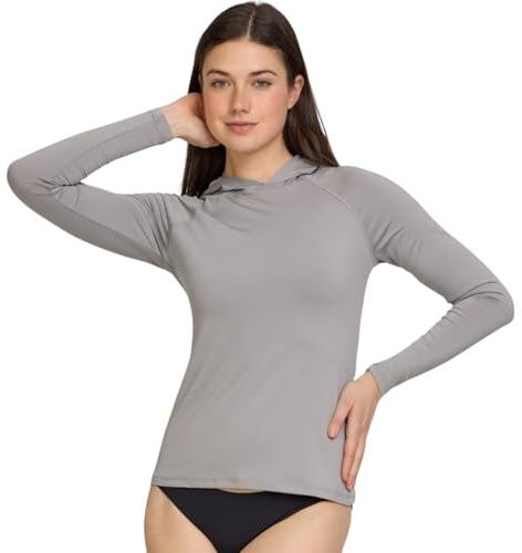 Champion Rash Guard for Women with Hood, Long Sleeve Hoodie Swim Shirts for Women, Quick Dry UPF 50+ SPF Sun & UV Protection