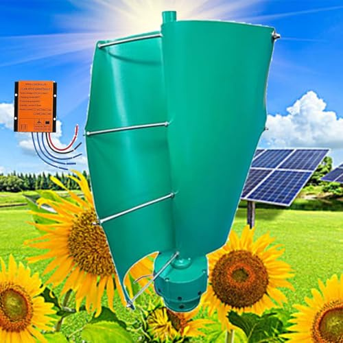 Aerogeneradores 16000W Sin Ruido Generador de turbina eólica Vertical, Aerogenerador de levitación magnética con Controlador MPPT para Molino de Viento Verde(Teal,12V)