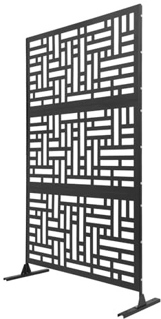 Paravent, 120x40x190 cm, Sichtschutz für den Außenbereich, freistehende, dekorativer Raumteiler für Balkon, Terrasse, Innenbereich, Whirlpool, Schwarz