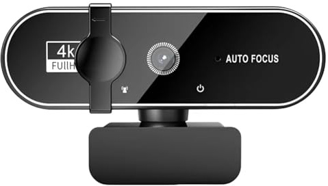 Mocturnity Webcam avec mise au point automatique, diffusion en direct et microphone, Full HD, pour PC, portable, 4K