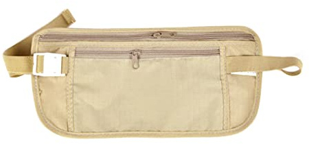 Ceinture porte-monnaie à profil fin sécurisé pour voyage - Portefeuille antivol - Sac banane étanche pour femme et homme - Sac de randonnée, kaki, Beauté de masse