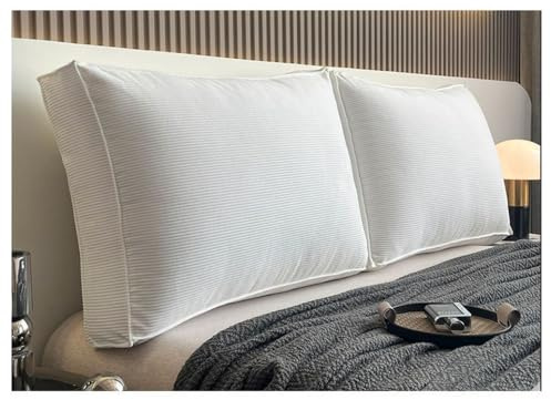 EXZFW Rückenkissen Rückenlehne Bett, Lesekissen für Betts/Sofa, Wandkissen, Keilkissen für Bet t und Sofa, Sofakissen Groß, StüTzkissen, Nackenkissen für Couch und Betten,Weiß,70x55x15cm(1pc)