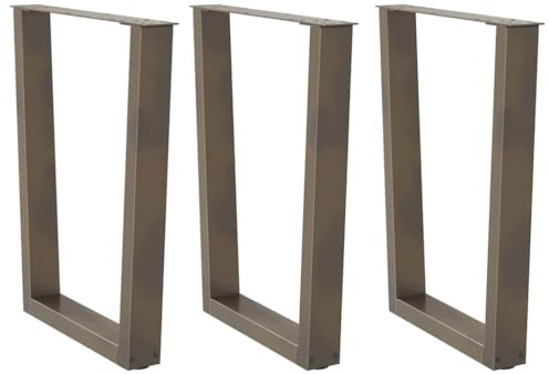 Frdhee Lot de 3 pieds pour meubles de salle à manger, en forme de V, en acier naturel, 70 x (72-73,3) cm, pour table de travail, table d'ordinateur, table d'enfant