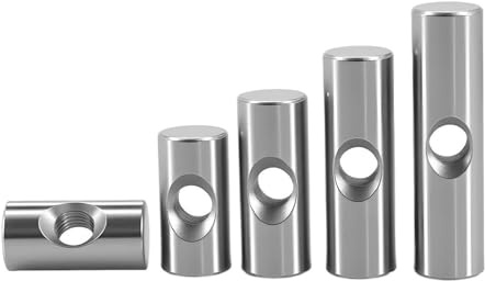 304 Edelstahl-Kreuzloch-Zylindermutter M4 M5 M6 Zylinderstiftdübel Holzmöbelzubehör Eingebettete Verriegelungs-Langmuttern(20Pcs M4x10mm)