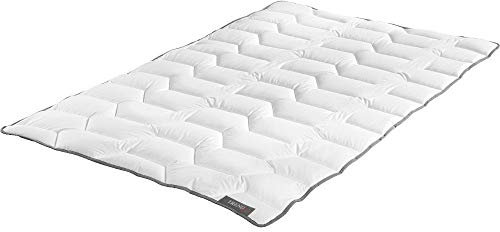 Badenia Trendline Basic Duo Wintersteppbett kochfest mit Bezug aus hochwertigem Baumwoll-Mischgewebe für einen erholsamen Schlaf, Made in Germany, 155 x 220 cm weiß, Öko- Tex zertifiziert