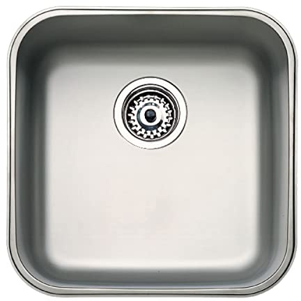 TEKA Fregadero Bajo Encimera 1 Seno 40cm en Acero Inoxidable con Desagüe, BE 40.40