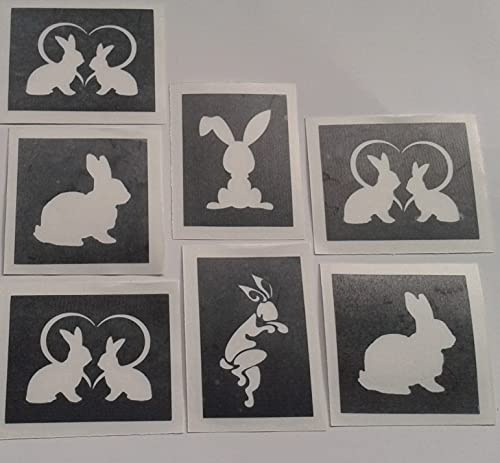 30 x Hasen-Motiv-Schablonen (gemischt) für Glitzer-Tattoos Airbrush Gesicht Malerei Kaninchen Häschen