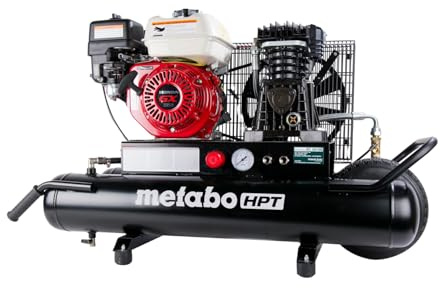 Metabo HPT Gas Powered Wheeled Air Compressor, 8 Gallon, 116 to 145 PSI, Professional Grade Honda GX Engine, Cast Iron Cylinder, Powerful Compression, Integrated Control Panel, EC2510E