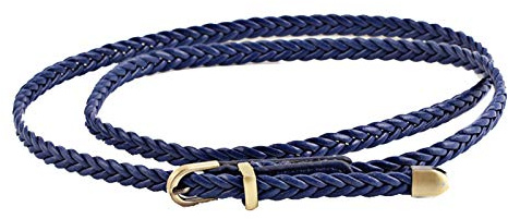 WSLCN Damen Gürtel Dekorative Schmal Boho Flechtgürtel Waist Belt Blau 99 * 0.8cm (L*B)