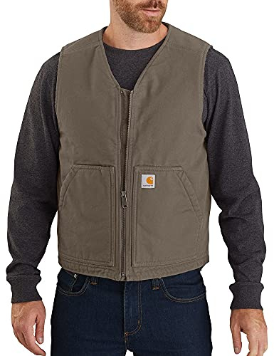 Carhartt Men's Washed Duck Rugged Vest, Driftwood, X-Large