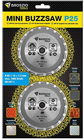 Sägenblatt für mini Handkreissäge mit Führungsschiene 2 St. | Disc for circular Saw with Guide Laser | 2x Mini Sägenblatt 85x10x1.3 mm