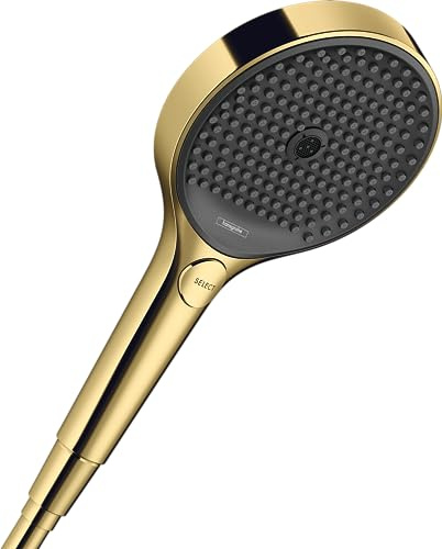 hansgrohe wassersparender Duschkopf Rainfinity (130mm, 3 Strahlarten) Polished Gold Optik