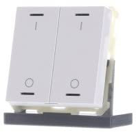 EIB, KNX, Taster Light 63 2-fach, RGBW, mit Temperatursensor, Studioweiß glänzend, Schalten, BE-T...
