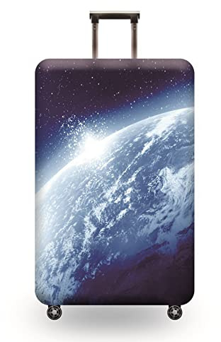 Anawakia Kofferhülle Elastisch Kofferhülle Kofferschutzhülle Gepäck Cover Reisekoffer Hülle Kofferschutz Luggage Cover Gepäckabdeckung Kosmisches Sternenhimmelmuster (Erde,XL 29-32 Zoll)