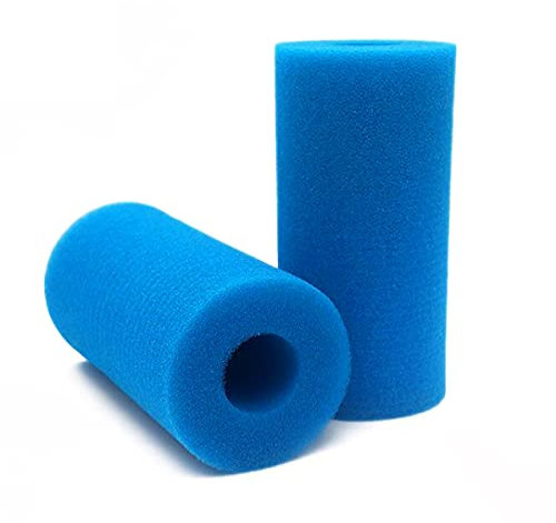 RosyFate 2 Pièces Éponge Filtrante Type A, Filtre en Mousse pour Piscine, Filtre Piscine Reutilisable, Cartouche Filtre Piscine, Bleu