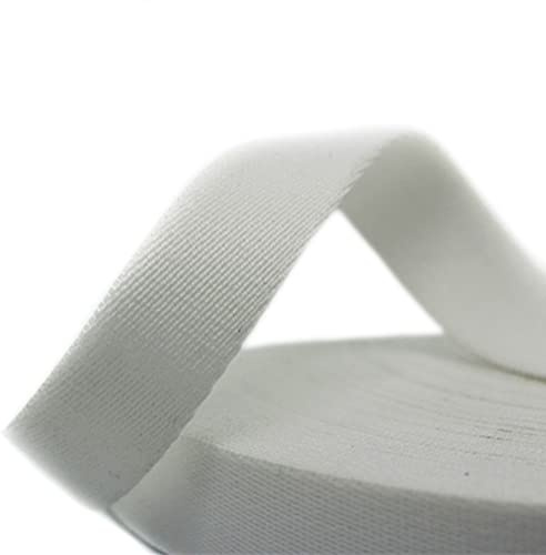 Wambere Baumwoll Schrägband Nahtband,50mmx5Yard,Einfassband Köperband Baumwollband Textilband Fischgrätenband Köperband Wimpelband Twillband Webbing Band für Schneidern DIY-Nähen Basteln,Weiss