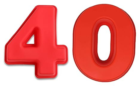 Van Der Linn Silicone Number Mould 40 Cake Baking Tin Mould Birthday Extra Large
