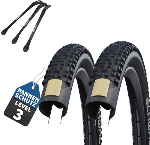 2er Set Schwalbe Fahrradreifen Rapid Rob 27,5 Zoll (57-584) auswählbar mit Schläuchen + 3 Metall Reifenheber (27,5x2,25 (57-584), Ohne Schläuche)