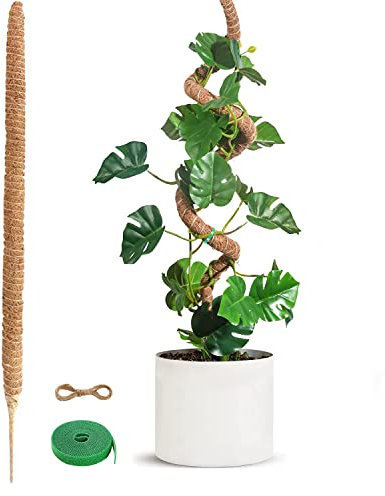 LTECARP 160 cm Biegbarer Moosstab, Rankhilfe für Zimmerpflanzen, Pflanzenstab aus Aluminium, Rund, Grün