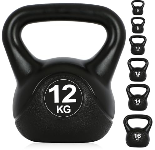 Panana Core Balance Kettlebell, HDPE Coated Kettle Bell Weights for Strength Training, Kettle Bells for Home Gym Fitness, 6KG, 8KG, 10KG, 12KG, 14KG, 16KG (14, Kilograms)