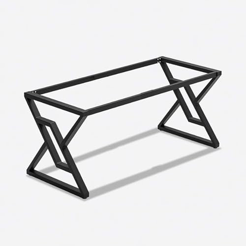 AKOGG Tischbeine Metall Schwarz,Tischbeine Höhenverstellbar,Tischfüße,Tischgestell,Tischkufen,Möbelfüße Aus Stahl,Mit Schrauben & Einstellbar Bodenschoner,Für DIY-Couchtisch,Esstisch Schreibtisch (SI